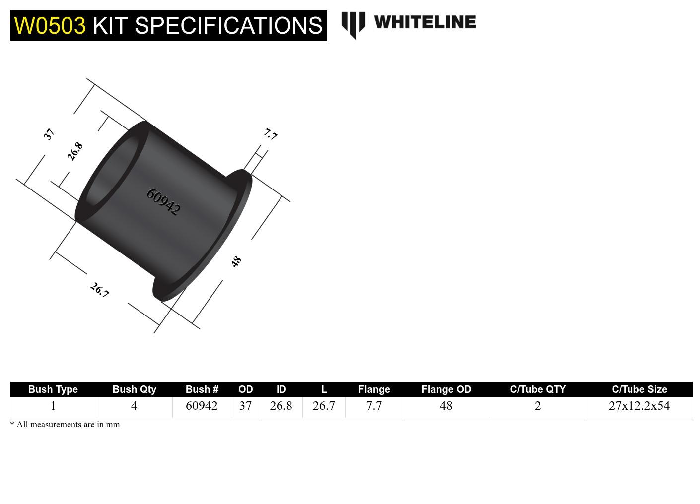 Front Control Arm Lower - Inner Front Bushing Kit to Suit Audi, Seat, Skoda and Volkswagen PQ35/MQB Fwd/Awd