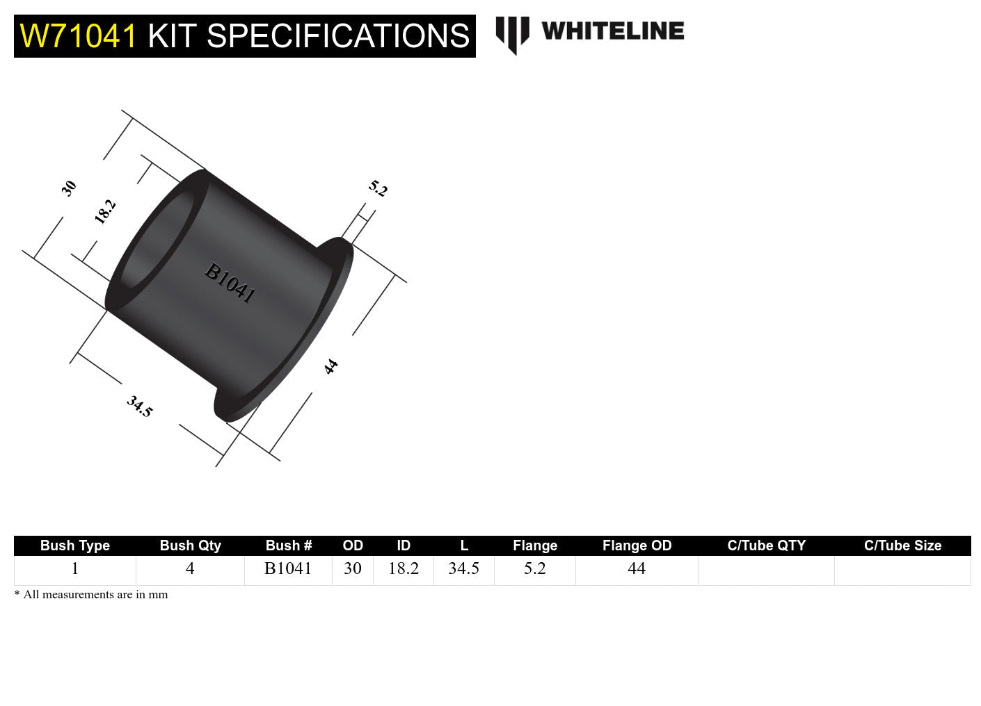 Leaf Spring - Bushing Kit to Suit Toyota HiLux, Land Cruiser, 4Runner and HiAce