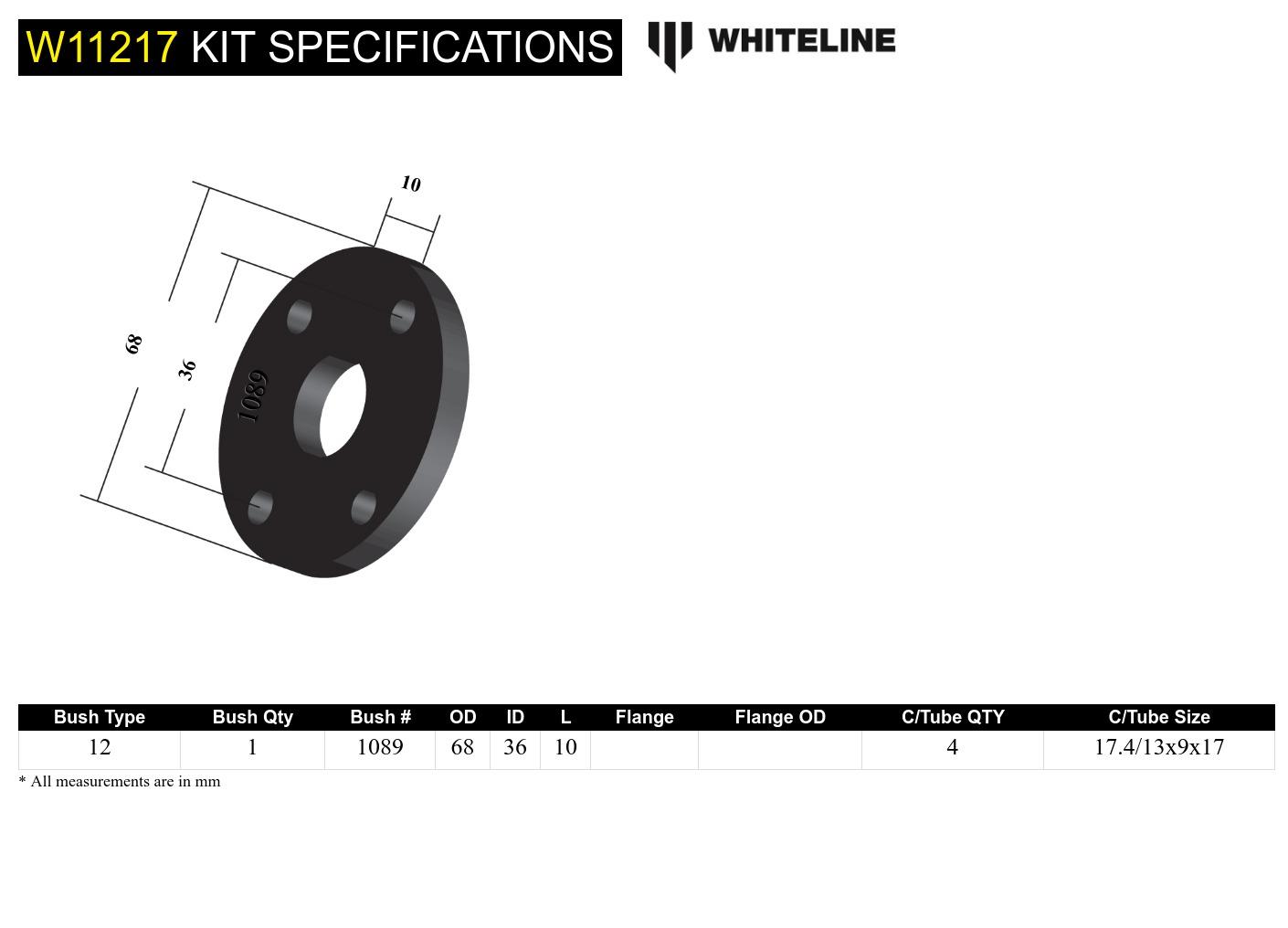 Front Steering Coupling - Bushing Kit to Suit Nissan Skyline and Pintara R31