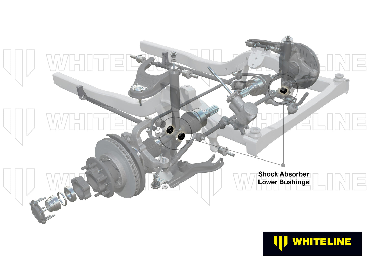 Front Shock Absorber - Lower Bushing Kit to Suit Toyota Land Cruiser 100 Series IFS