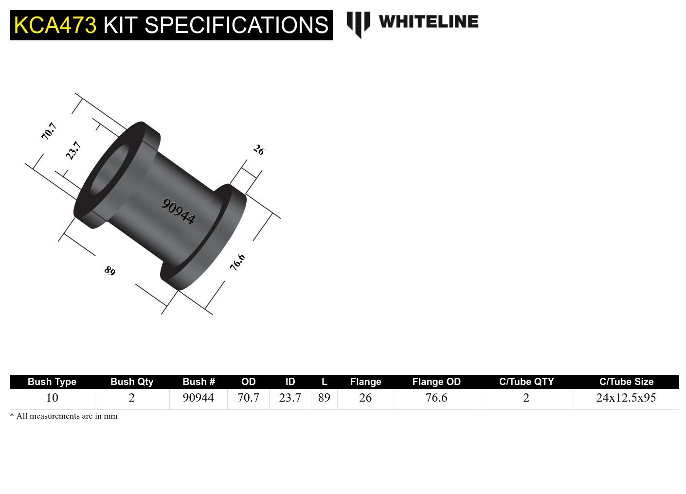 Front Radius Arm Lower - Bushing Kit Double Offset to Suit BMW 1, 2, 3 and 4 Series