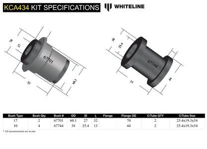 Front Control Am Lower - Inner Front Bushing Kit Double Offset to Suit Subaru BRZ and Toyota 86