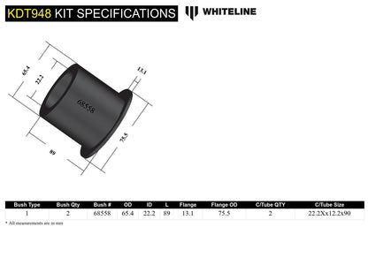 Rear Beam Axle - Bushing Kit to Suit Nissan Micra, Tiida and Renault Clio
