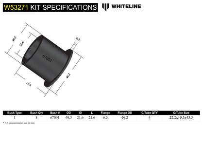 Front Control Arm Upper - Bushing Kit to Suit Hyundai Sonata NF and Grandeur TG