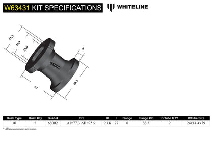 Trailing Arm Lower - Bushing Kit to Suit Jeep Grand Cherokee WJ, WG