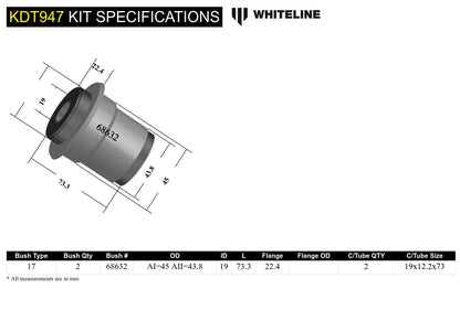 Rear Beam Axle - Bushing Kit to Suit Renault Clio Series II