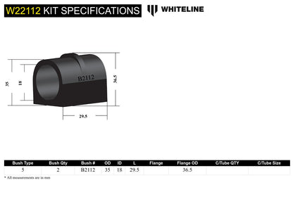 Rear Sway Bar Mount - Bushing Kit 18mm to Suit Nissan Maxima, Skyline and Pintara R31
