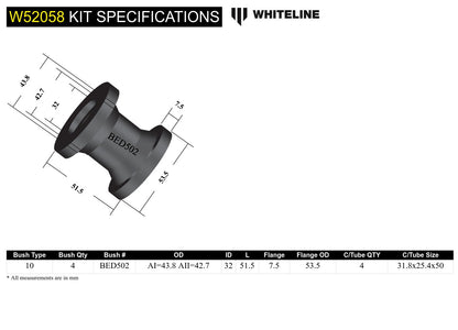 Front Control Arm Lower - Bushing Kit to Suit Bedford Van AN