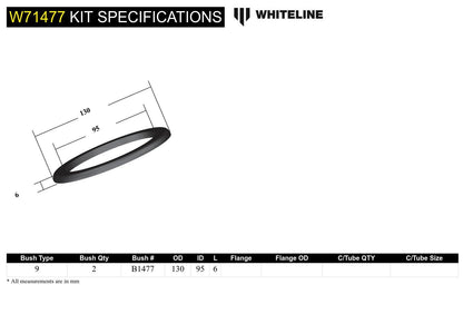Coil Spring Pad - Bushing Kit 6mm Ride Height to Suit Ford Falcon/Fairlane, Mustang Classic, Holden HQ-WB and Torana