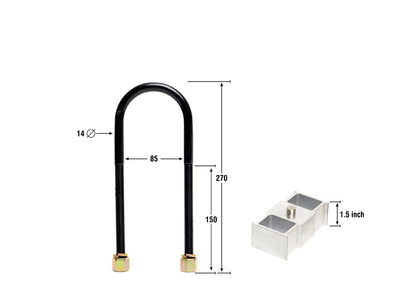 Rear Lowering Block - Kit 1.5" to Suit Holden Rodeo and Nissan Navara