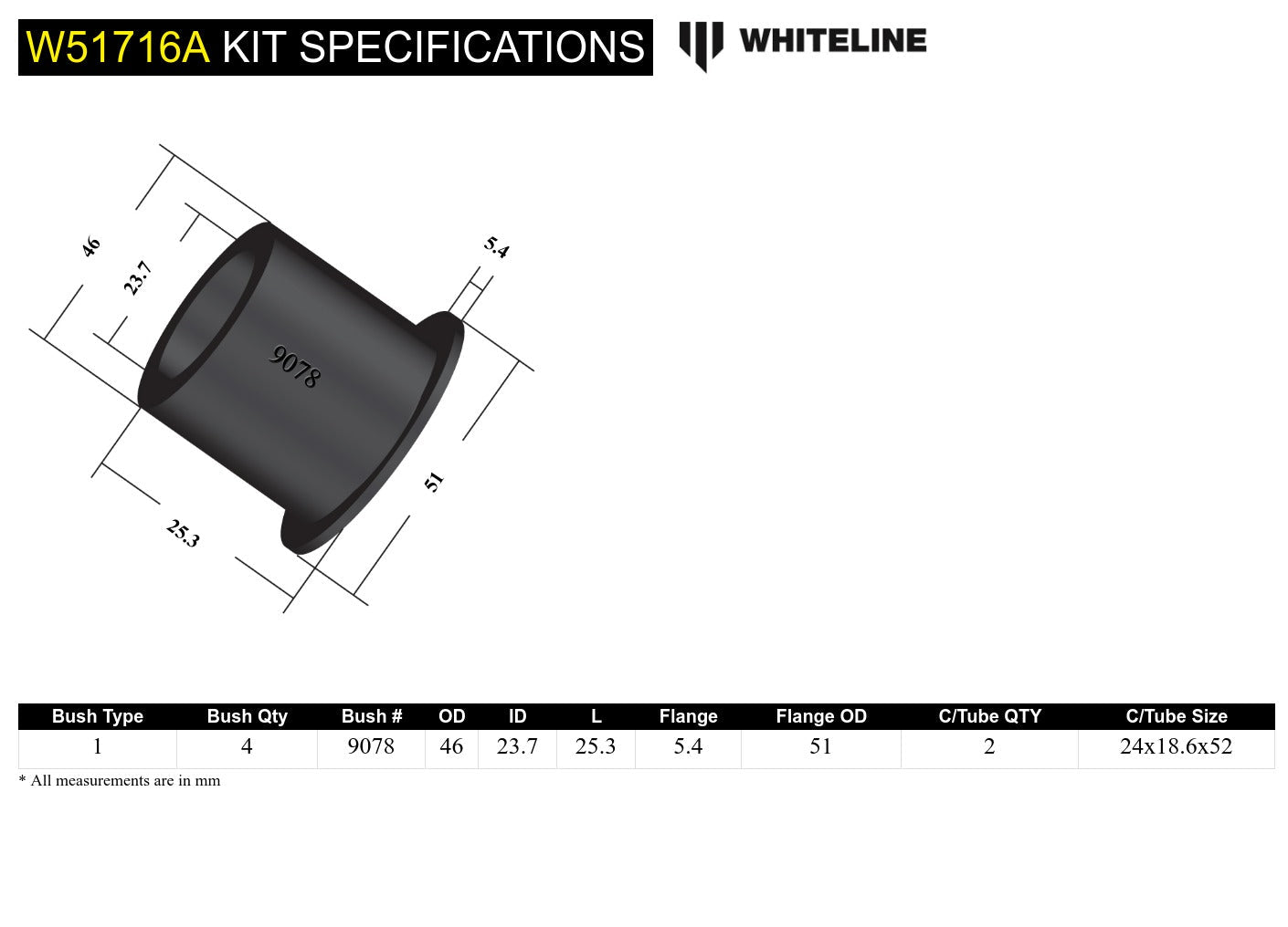 Front Control Arm Lower - Inner Front Bushing Kit to Suit Hyundai Excel X2 and S Coupe SLC