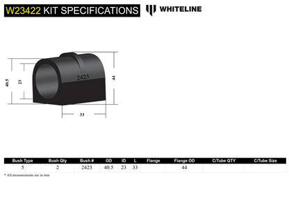Front Sway Bar Mount - Bushing Kit 23mm to Suit Nissan Patrol GU and Pathfinder R50