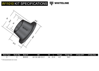Front Steering Idler Arm - Bushing Kit to Suit Chrysler, Mazda, Mitsubishi and Nissan
