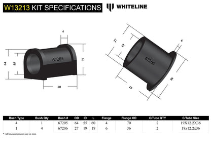 Front Steering Rack and Pinion - Mount Bushing Kit to Suit Hyundai iLoad, iMax and Mitsubishi Triton
