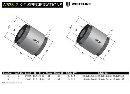 Front Control Arm Lower - Bushing Kit to Suit Toyota HiLux, Prado, 4Runner and Foton Tunland