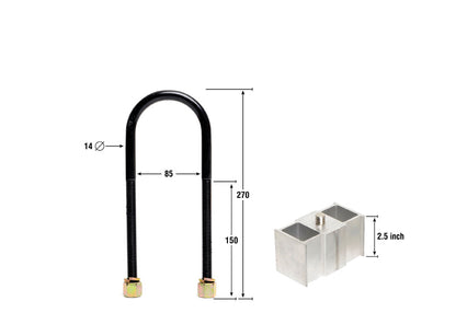 Rear Lowering Block - Kit 2.5" to Suit Toyota HiAce KDH200