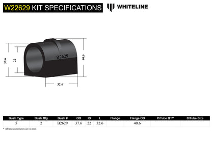 Front Sway Bar Mount - Bushing Kit 22mm to Suit Mini Cooper R56