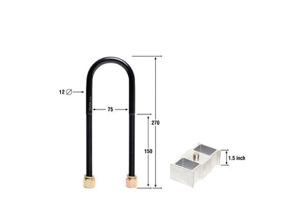 Rear Lowering Block - Kit 1.5" to Suit Chrysler, Ford, Holden Mitsubishi and Nissan