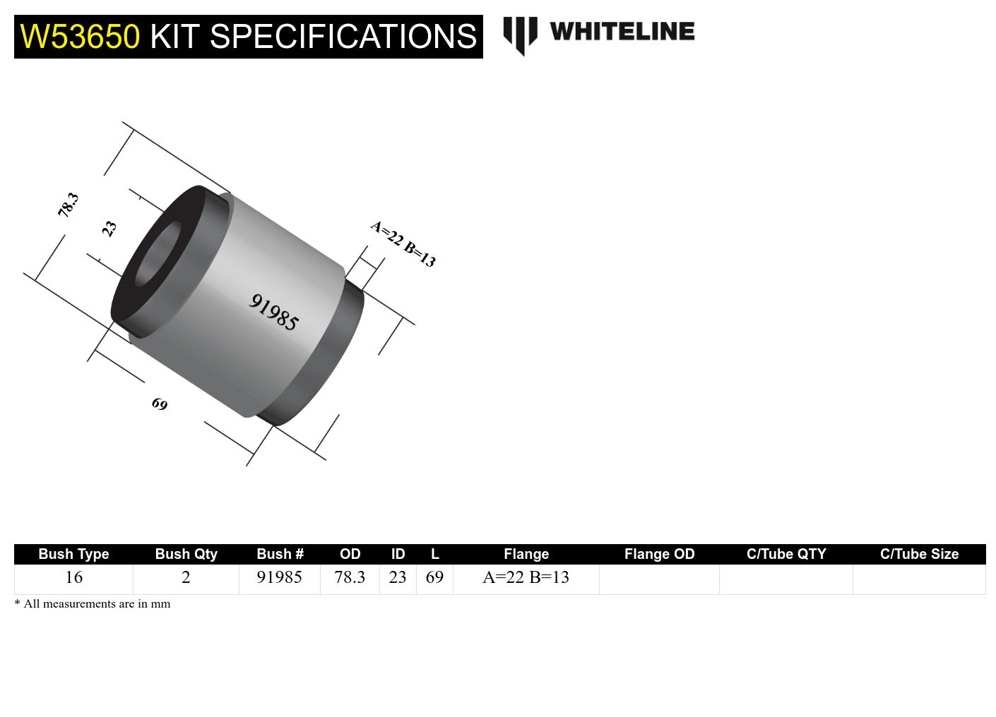 Front Control Arm Lower - Inner Rear Bushing Kit to Suit Nissan Maxima J31 and Murano Z50