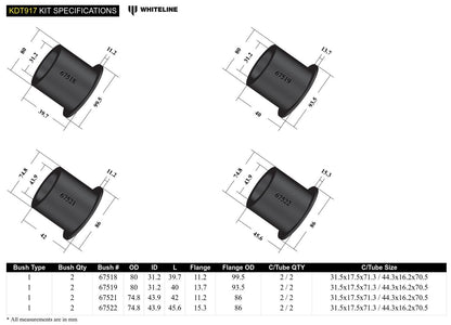 Rear Subframe - Bushing Kit to Suit BMW 1, 2, 3, 4 Series and X1