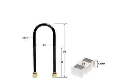 Rear Lowering Block - Kit 1.5" to Suit Ford Courier, Mazda B Series Bravo and Mitsubishi Triton