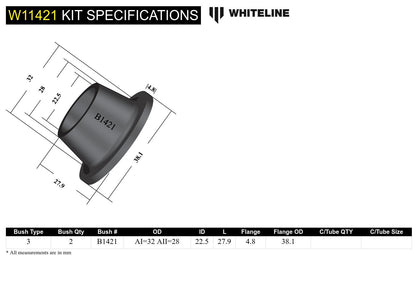 Front Steering Idler Arm - Bushing Kit to Suit Ford Courier, Ranger and Mazda B Series, BT-50