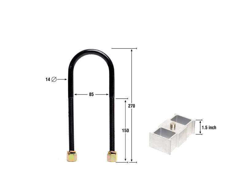 Rear Lowering Block - Kit 1.5" to Suit Toyota HiAce KDH200