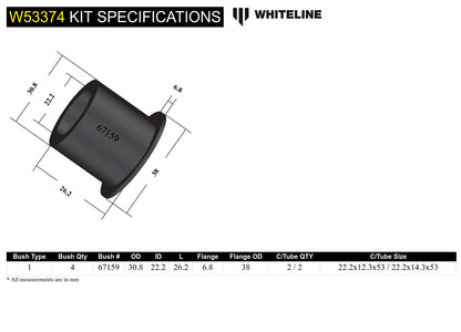 Front Control Arm Lower - Inner Front Bushing Kit to Suit Toyota MR2 ZZW30 and Echo NCP10