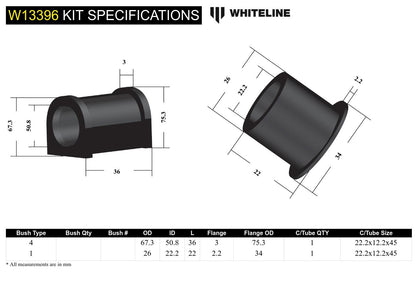 Front Steering Rack and Pinion - Mount Bushing Kit to Suit Toyota Rav 4 SXA10, 11, 16