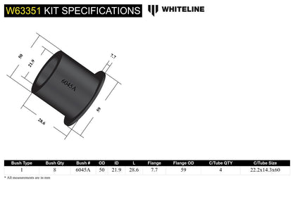 Rear Trailing Arm - Bushing Kit to Suit Nissan Navara, Pathfinder and Patrol