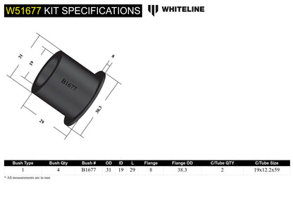 Front Control Arm Lower - Inner Front Bushing Kit to Suit Toyota Corolla AE80, 82