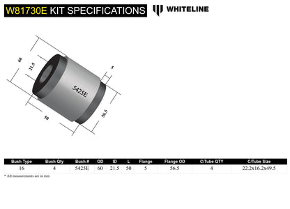 Front Leading Arm - To Differential Bushing Kit Offset to Sut Nissan Patrol GQ, GU and Toyota Land Cruiser 80, 105 Series