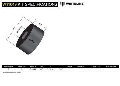 Front Steering Rack and Pinion - Shaft Guide Bushing Kit to Suit Ford, Holden and Nissan