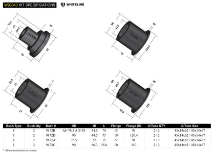 Rear Subframe - Bushing Kit to Suit Chrysler 300C and Dodge Challenger, Charger