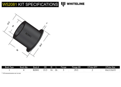 Front Control Arm Lower - Inner Bushing Kit to Suit Ford Falcon/Fairlane XK-XT and Mustang Classic