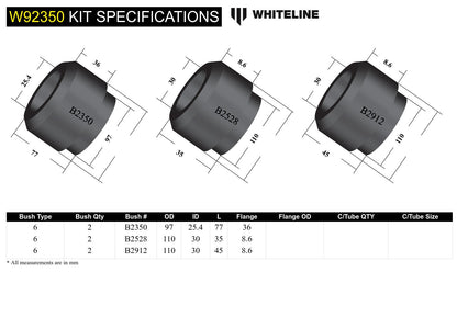 Rear Subframe - Bushing Kit to Suit Holden Commodore VN-VZ and HSV